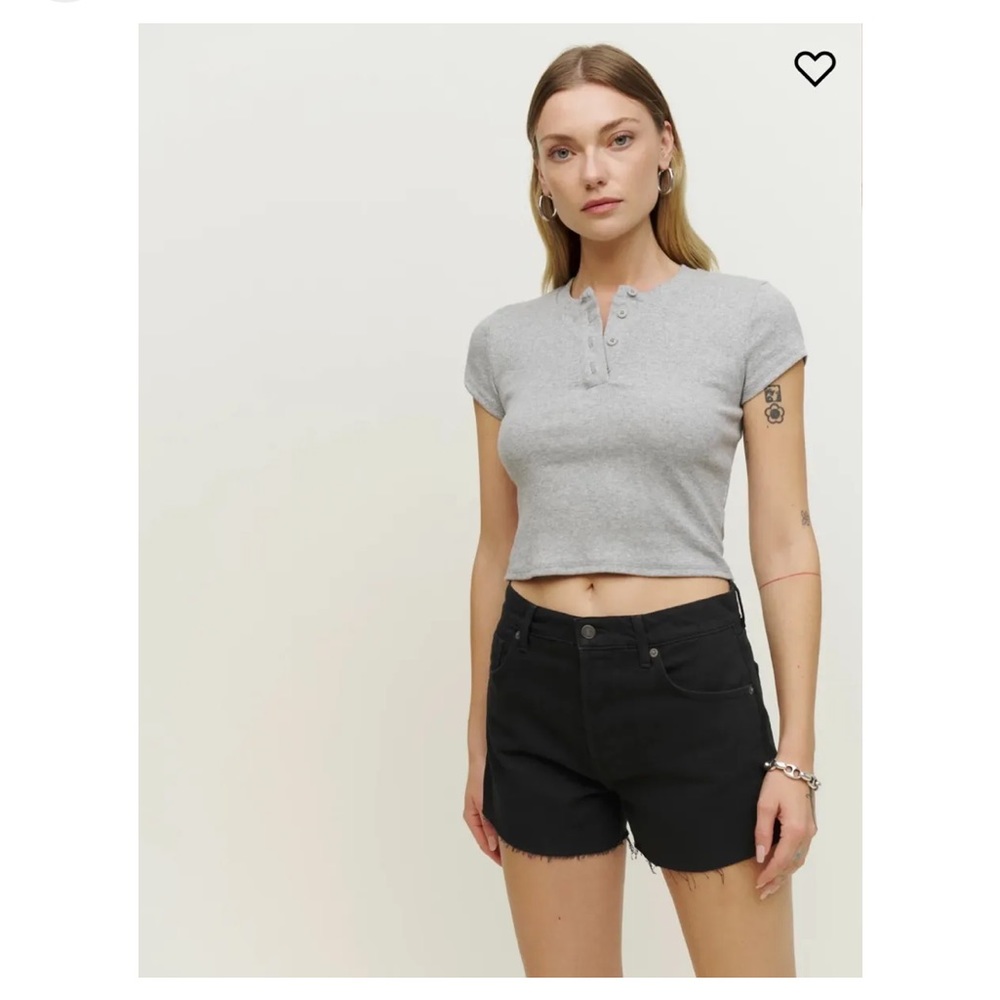 NEW REFORMATION Charlie High Rise Jean Short Seattle Black 30